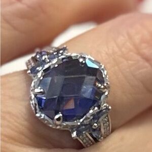 NWT JTV BELLA LUCE ESOTICA TANZANITE & White Diamond Simulant 8.40CTW Size 7